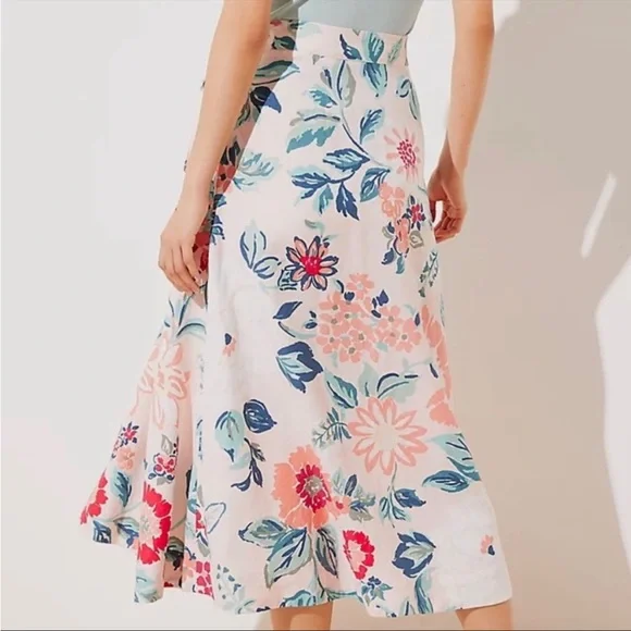 LOFT Floral Wrap Midi Skirt - Picture 4 of 4